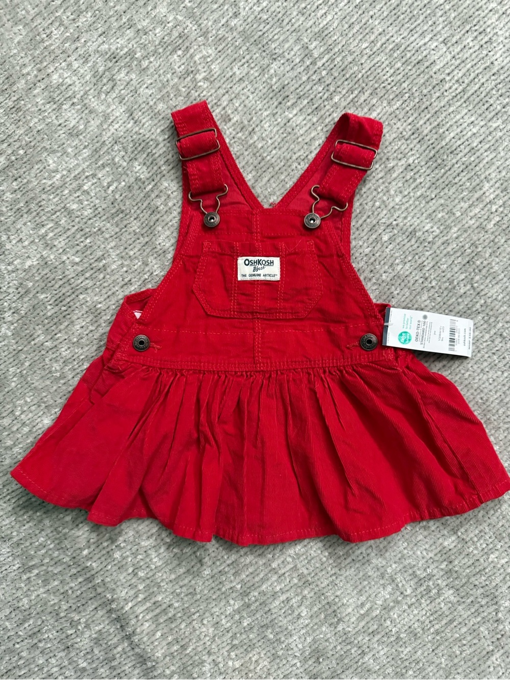 OshKosh Red Corduroy Jumper Dress 9 Months NWT‎ Holiday